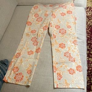 Sigrid Olsen pants 6 regular length, tan/orange/